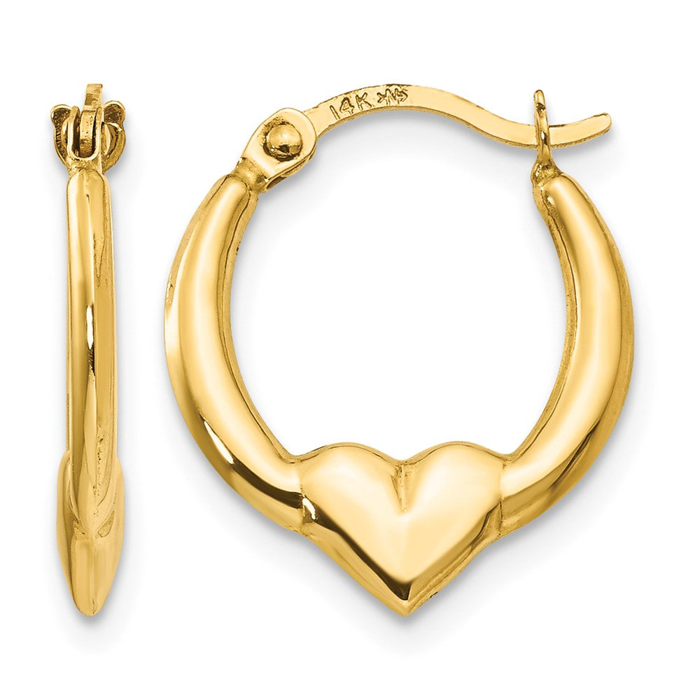 14k Madi K Heart Hoop Earrings, 16 x 13 mm
