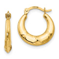 14k Madi K 3x14mm Hollow X Hoop Earrings, 15 x 14 mm