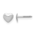 14k White Gold Madi K Rhodium-plated 5.00mm Heart Screwback Childrens Post Earrings, 5 x 5 mm