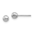 14K White Gold Madi K Diamond-Cut 4mm Ball Post Earrings, 4 x 4 mm
