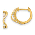 14ky Madi K Childrens Polished Fancy CZ Hinged Round Hoop Earrings, 11.1 x 15.25 mm