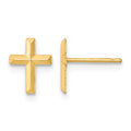14k Madi K Polished 3-D Cross Childrens Post Earrings, 8.8 x 6.8 mm