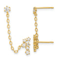 14k Madi K CZ Stars and Constellation Double Post with Chain Single Earring, 36 x 10 mm