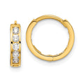 14k Madi K Round/Square CZ Reversible 2.5x12mm Hinged Hoop Earrings, 12.09 x 12.63 mm