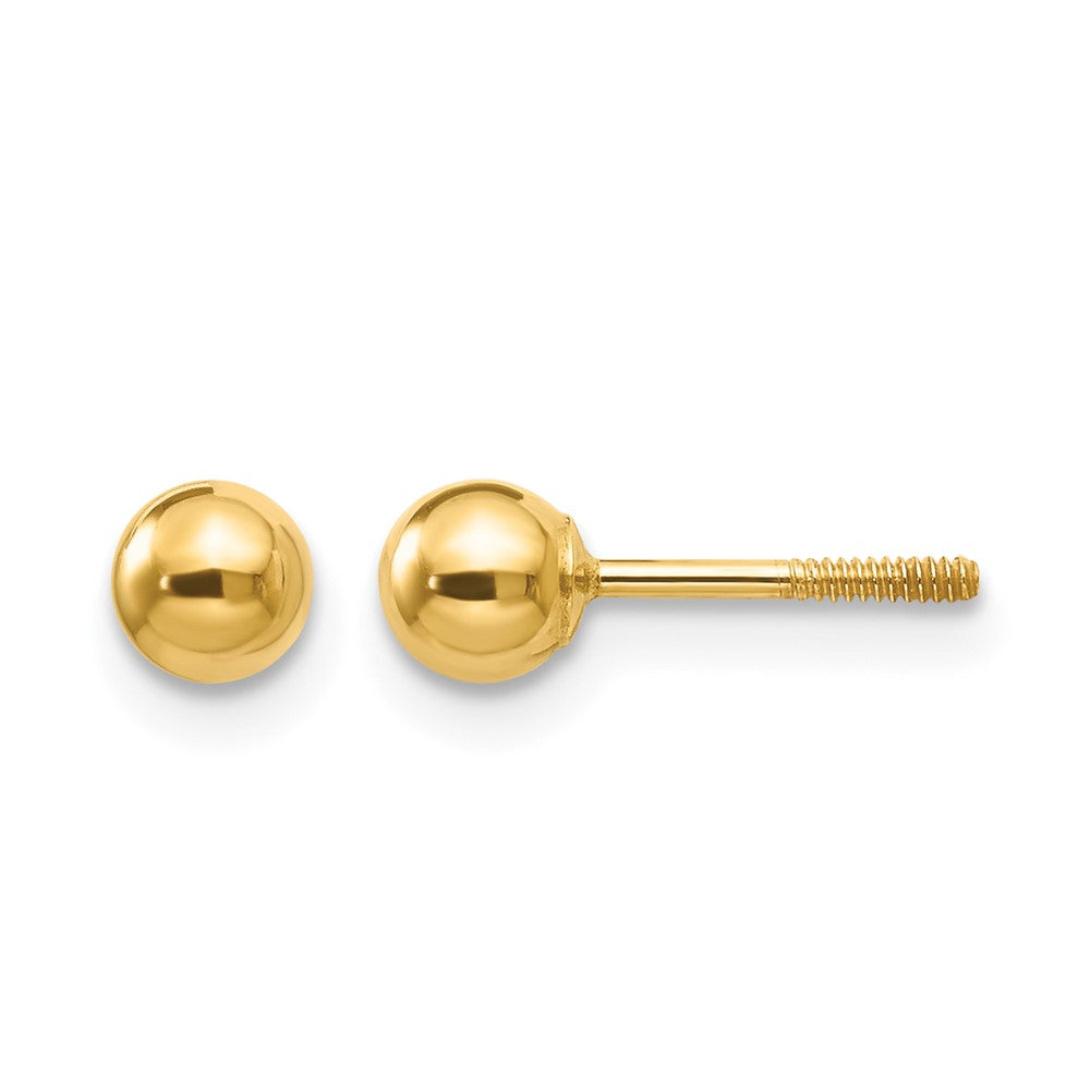14k Madi K Polished 4mm Ball Screwback Post Earrings, 4 x 4 mm