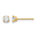 14k Madi K 4mm Round CZ Post Earrings, 4 x 4 mm