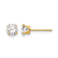 14k Madi K 5mm Round CZ Post Earrings, 5.25 x 5.25 mm