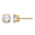 14k Madi K 6.5mm Round CZ Post Earrings, 6.5 x 6.5 mm