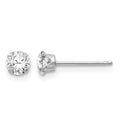 14k White Gold Madi K 4mm Round CZ Post Earrings, 4 x 4 mm