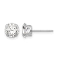 14k White Gold Madi K 6.5mm Round CZ Post Earrings, 6.5 x 6.5 mm
