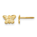 14k Madi K Polished Butterfly Childrens Screwback Post Earrings, 5 x 6 mm