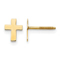 14k Madi K Polished Tiny Cross Childrens Silicone Comfort Screwback Earrings, 6 x 4 mm