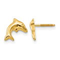 14k Madi K Small Dolphin Childrens Post Earrings, 8 x 5 mm