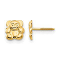 14k Madi K Polished Teddy Bear Childrens Screwback Post Earrings, 6 x 6 mm