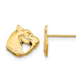 14k Madi K Polished Horse Head Childrens Post Earrings, 8 x 9 mm