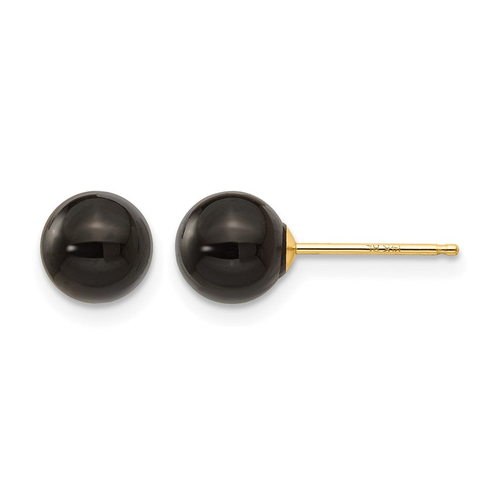 14k Madi K 6.00mm Onyx Bead Earrings, 6 x 6 mm