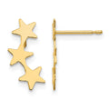 14k Madi K Polished 3-Star Childrens Post Earrings, 15 x 6 mm
