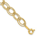 14K Polished 11mm Fancy Double Oval Link 7.5 inch Bracelet, 7.5 x 11 mm
