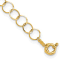 14K Polished Circle Chain 7.5 inch Bracelet, 7.5 x 10 mm