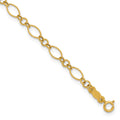 14k Polished 3mm Fancy Oval and Round Link 7.25 inch Bracelet, 7.25 x 3 mm