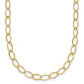 14k Polished 4mm Fancy Oval Link 18 inch Necklace, 18 x 4 mm