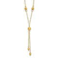 14k Diamond-cut Bead 16 inch Lariat Necklace Plus 2 inch Extension, 16 x 5 mm