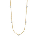 14K Two-tone Diamond-cut Stars with Oval Chain 16 inch Station Necklace Plus 2 inch Extender, 16 x 2 mm