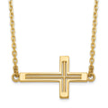 14k Polished Cut-out Sideways Cross 19 inch Necklace, 19 x 23 mm