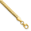 14k Polished 3mm Fancy Curb Link 7.5 inch Bracelet, 7.5 x 3 mm