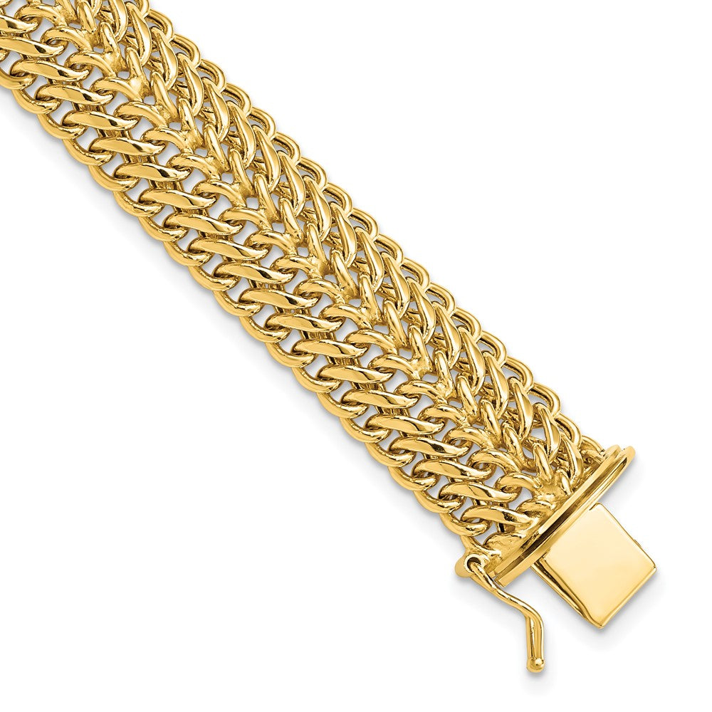 14k Polished 13mm Fancy Link 7.5 inch Bracelet, 7.5 x 13 mm