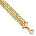 14k Polished 10mm Fancy Bismark Link 7.5 inch Bracelet, 7.5 x 10 mm