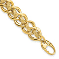 14k Polished and Textured 15mm Fancy Link 8 inch Bracelet, 8 x 15 mm