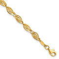 14K Polished Fancy Twisted Oval Link 7.75 inch Bracelet, 7.75 x 5 mm