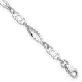 14k White Gold Polished Fancy Link 7 inch Bracelet, 7 x 4 mm