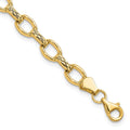 14k Polished Diamond-cut 7mm Fancy Link 7 inch Bracelet, 7 x 7 mm