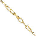 14k Polished Textured Fancy Link 7.75 inch Bracelet, 7.75 x 6 mm