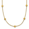 14K Diamond-cut Beads 17 inch Station Necklace, 17 x 5 mm