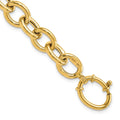 14k Polished 11mm Fancy Oval Cable Link 7.5 inch Bracelet, 7.5 x 11 mm