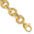 14K Polished 11mm Fancy Double Link Cable 8 inch Bracelet, 8 x 11 mm
