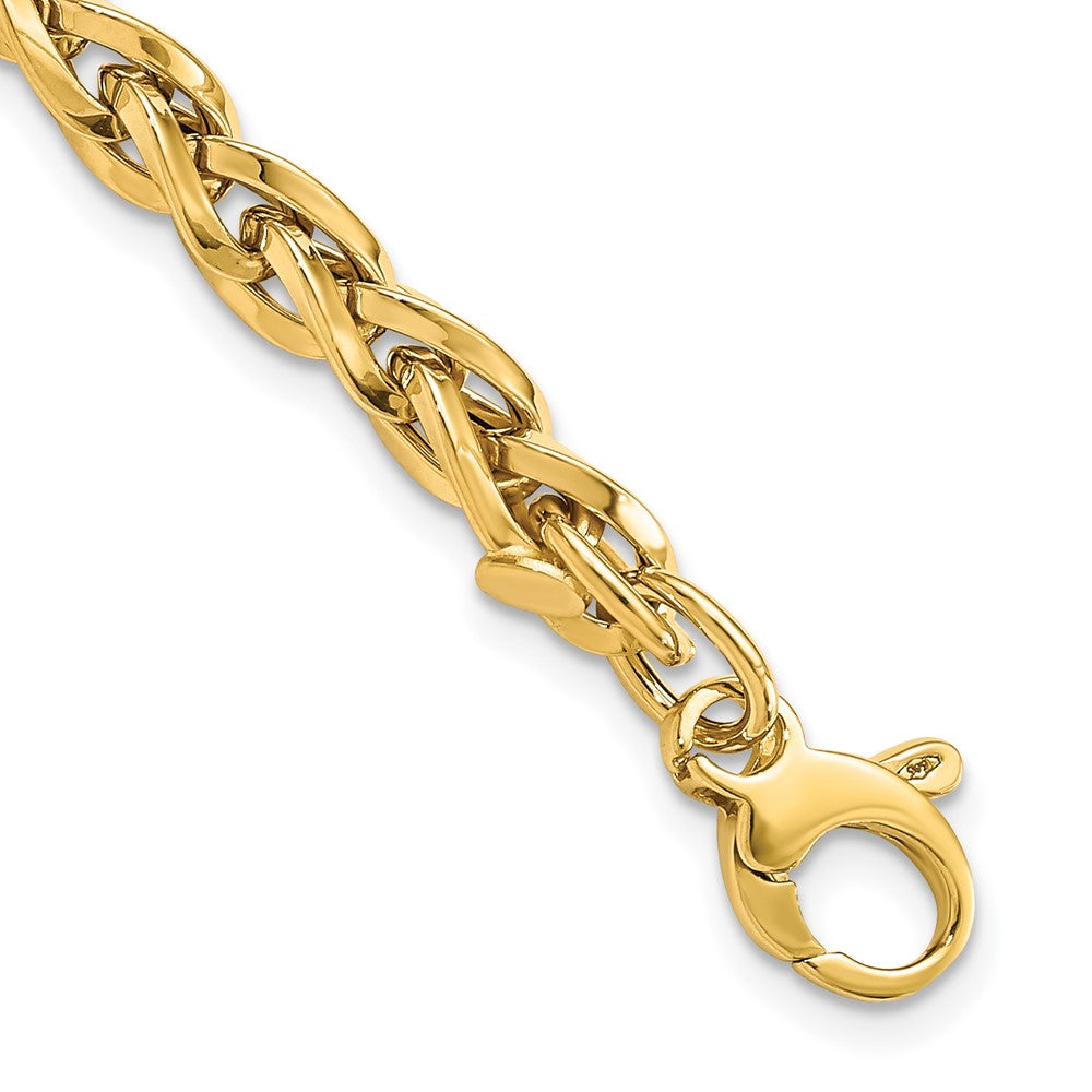 14k Polished 2.25mm Fancy Link 7.5 inch Bracelet Plus 1 inch Extender, 7.5 x 5.25 mm