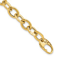 14k Polished 9.3mm Fancy Oval Link 8.5 inch Bracelet, 8.5 x 9.3 mm