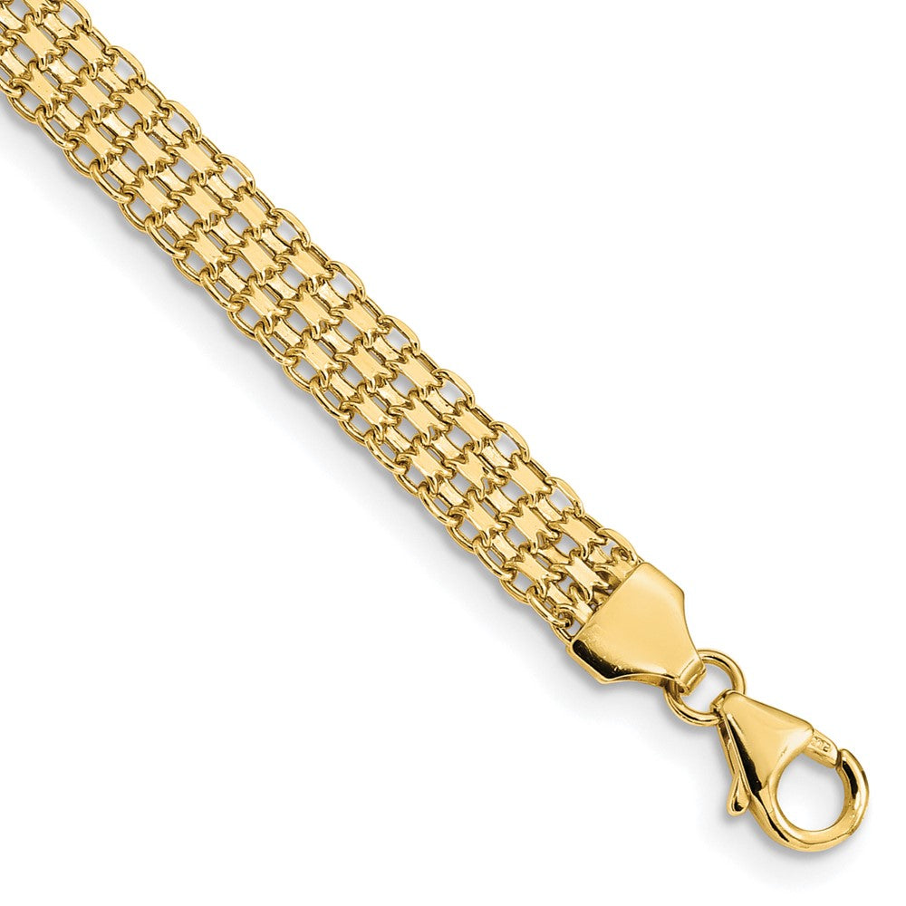 14k Polished 6.2mm Fancy Bismark Link 7.5 inch Bracelet, 7.5 x 6.2 mm