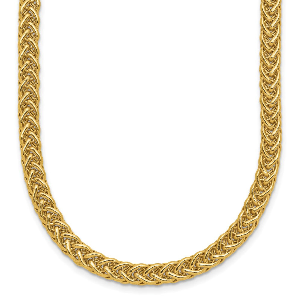 14k Polished 4.3mm Fancy Braided Link 17 inch Necklace, 17 x 4.3 mm