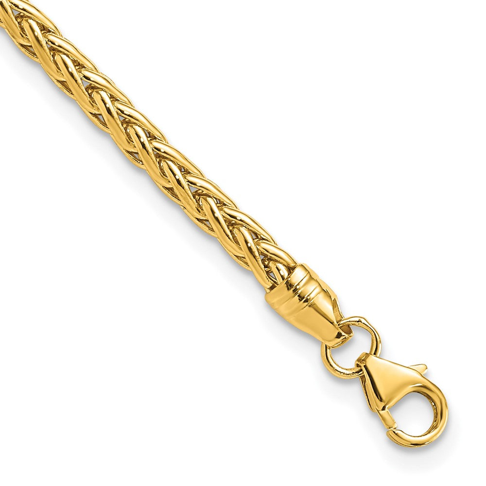 14k Polished 3mm Fancy Braided Link 7.5 inch Bracelet, 7.5 x 3 mm