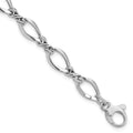 14k White Gold Polished 8.8mm Fancy Twisted Link 7.5 inch Bracelet, 7.5 x 8.8 mm