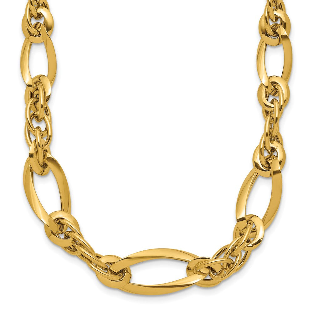 Golden Treasures 14K Polished Fancy Link 18in Necklace, 18 x 9.7 mm