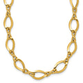 14k Fancy Oval and Twisted Link 18 inch Necklace, 18 x 13.5 mm
