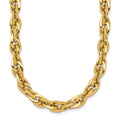 14K Polished 12mm Fancy Rope Link 17.5 inch Necklace, 17.5 x 12 mm