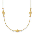 14k Polished and Diamond-cut Fancy Beaded 18 inch Necklace, 18 x 14 mm