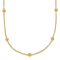 14k Polished Diamond-cut Tiny Puffed Circles 15-Station 18 inch Necklace, 18 x 3 mm